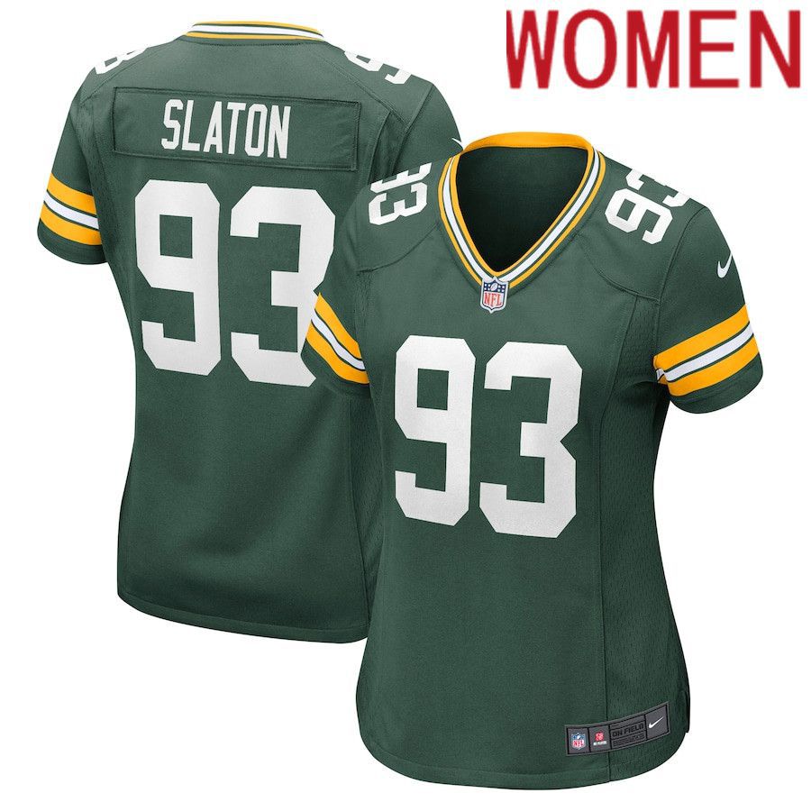 Cheap Women Green Bay Packers 93 T.J. Slaton Nike Green Nike Game NFL Jersey